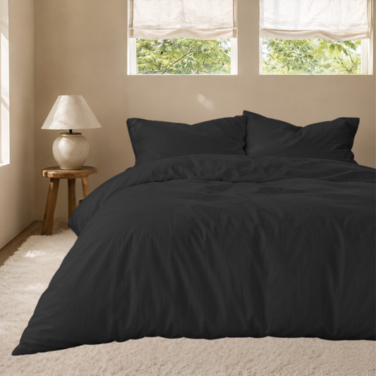 Ultra-Soft Solid Bamboo Blend Duvet Cover Set – Hotel-Quality Softness & Comfort