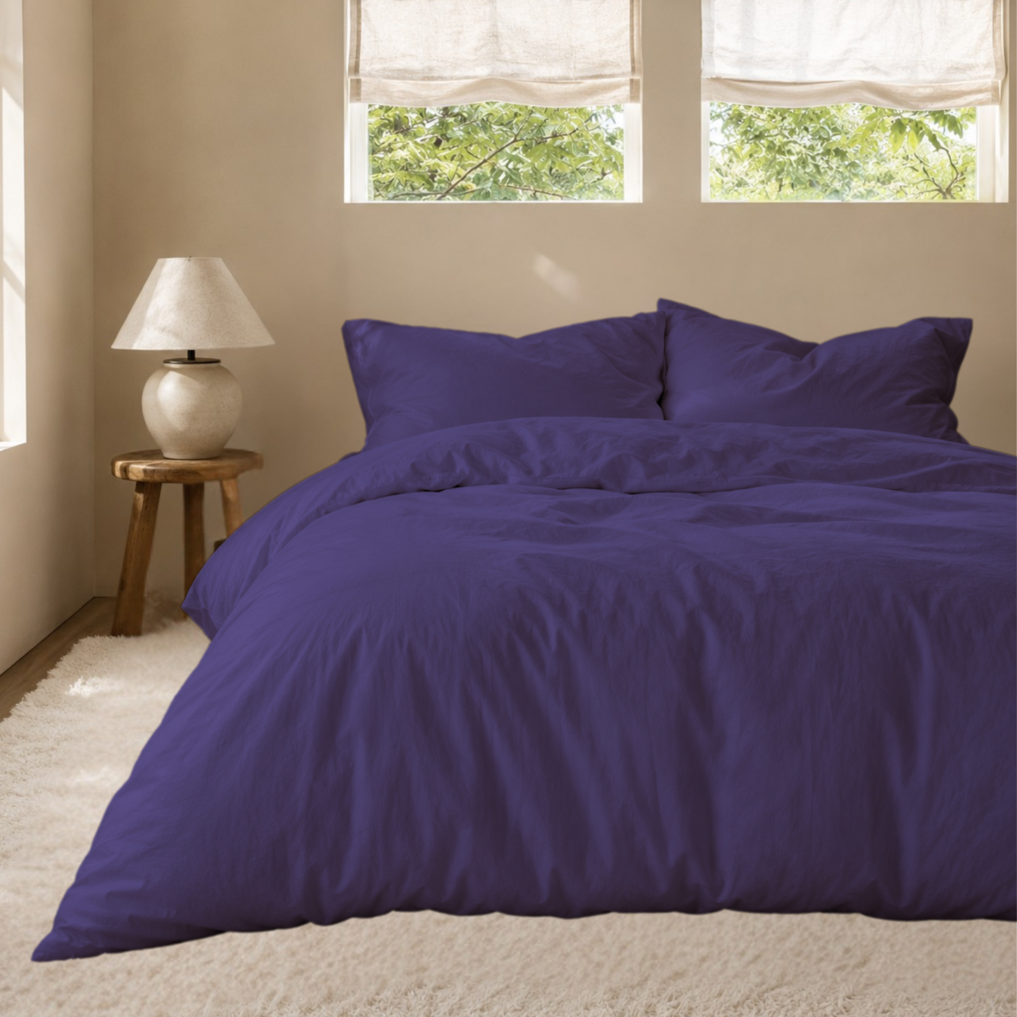 Ultra-Soft Solid Bamboo Blend Duvet Cover Set – Hotel-Quality Softness & Comfort
