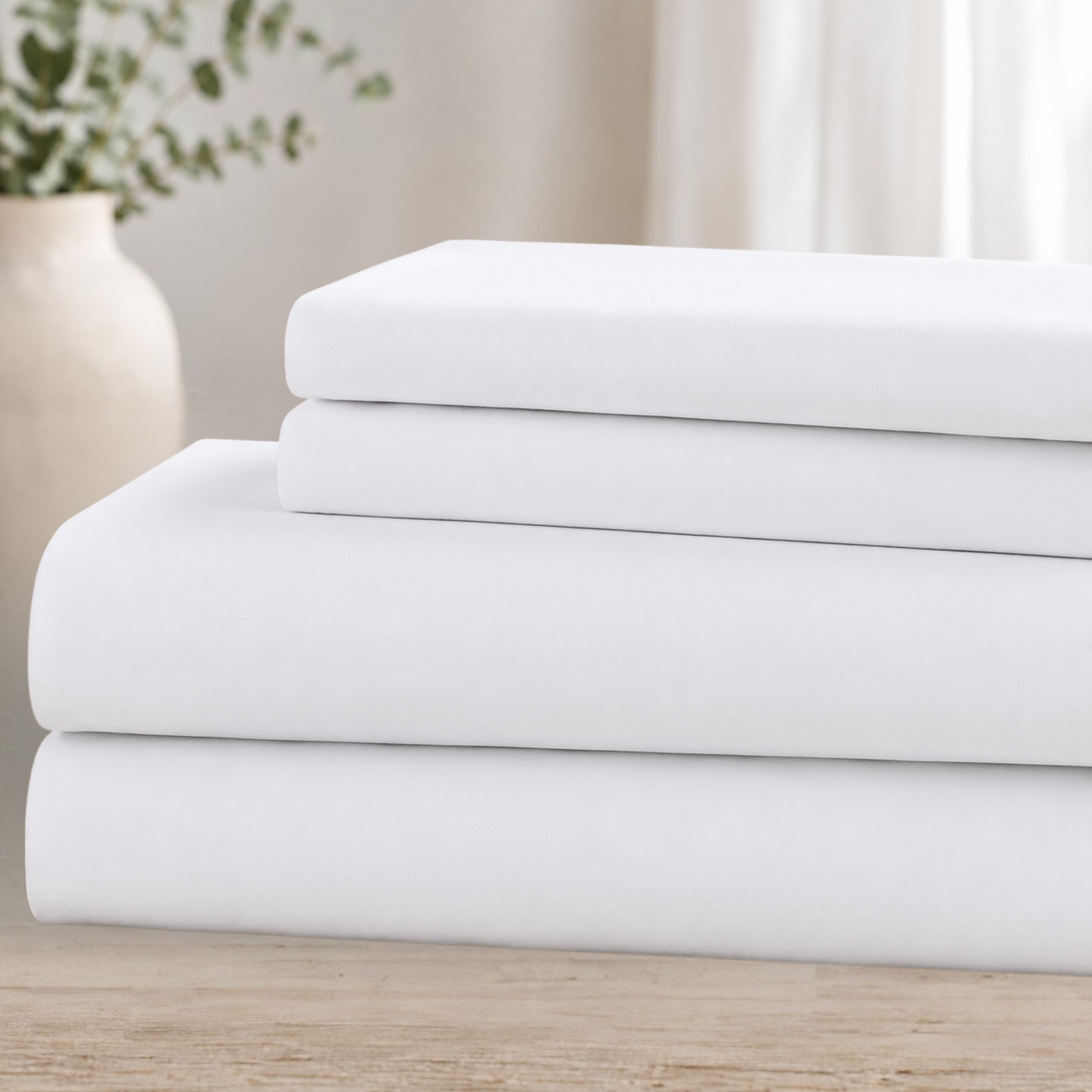 Hotel-Style Double-Brushed Microfiber Sheet Set – Ultra Soft 4-Piece Bedding