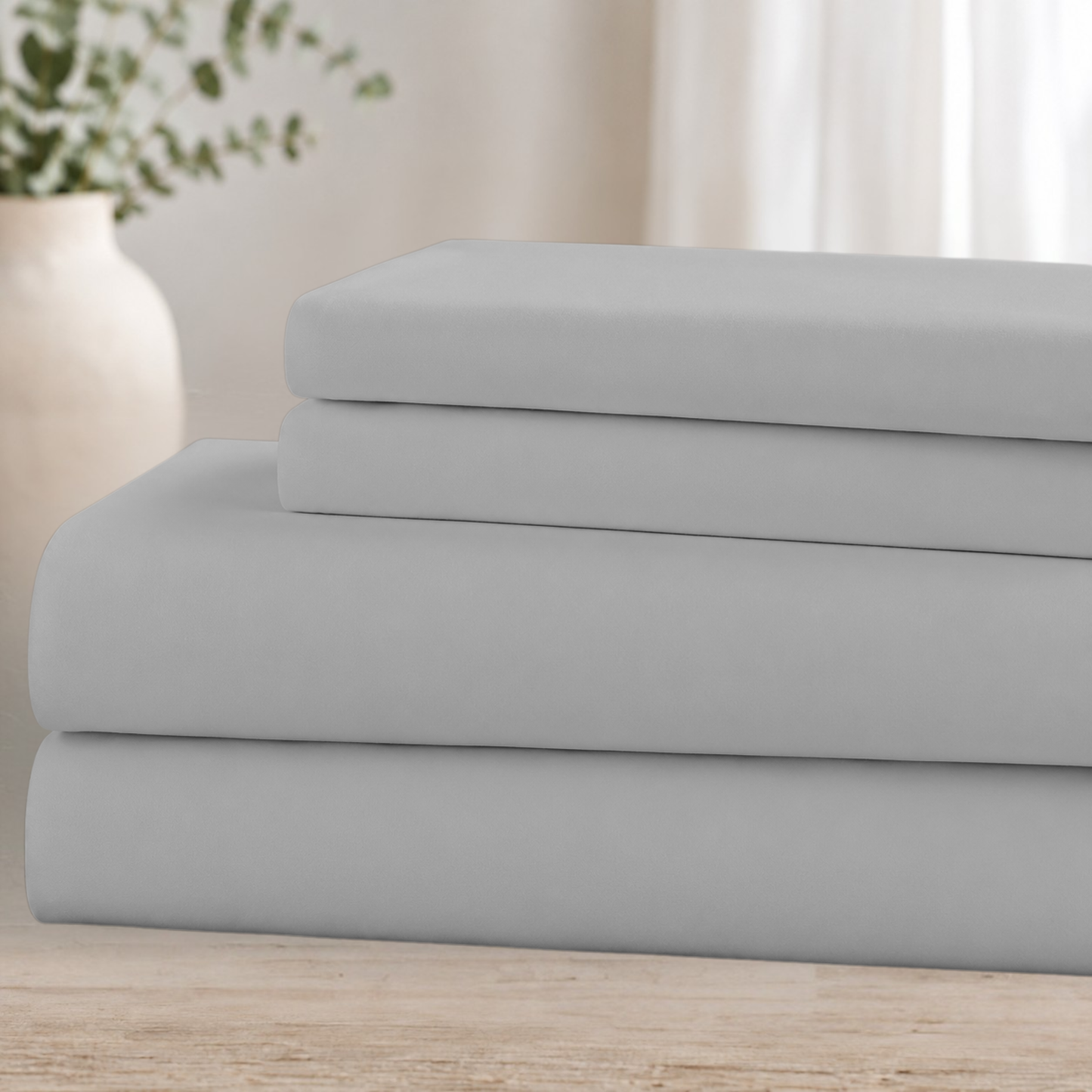 Hotel-Style Double-Brushed Microfiber Sheet Set – Ultra Soft 4-Piece Bedding