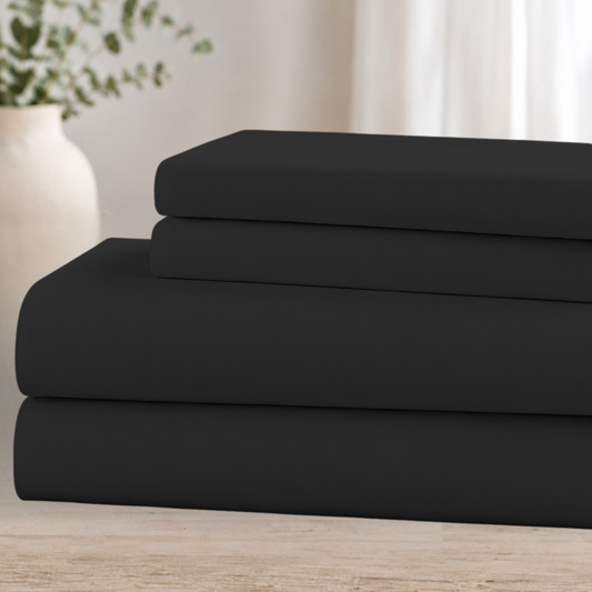 Hotel-Style Double-Brushed Microfiber Sheet Set – Ultra Soft 4-Piece Bedding
