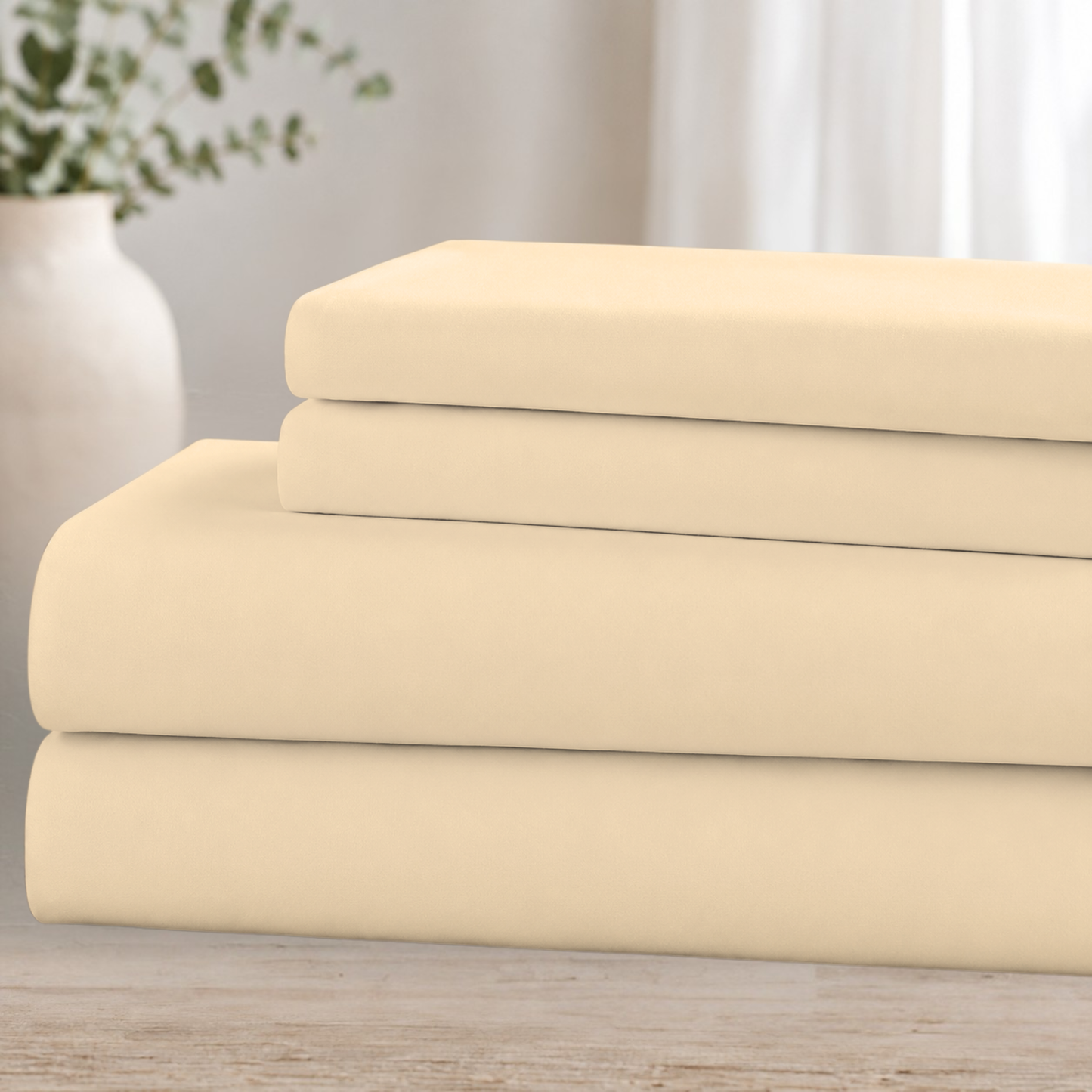 Hotel-Style Double-Brushed Microfiber Sheet Set – Ultra Soft 4-Piece Bedding