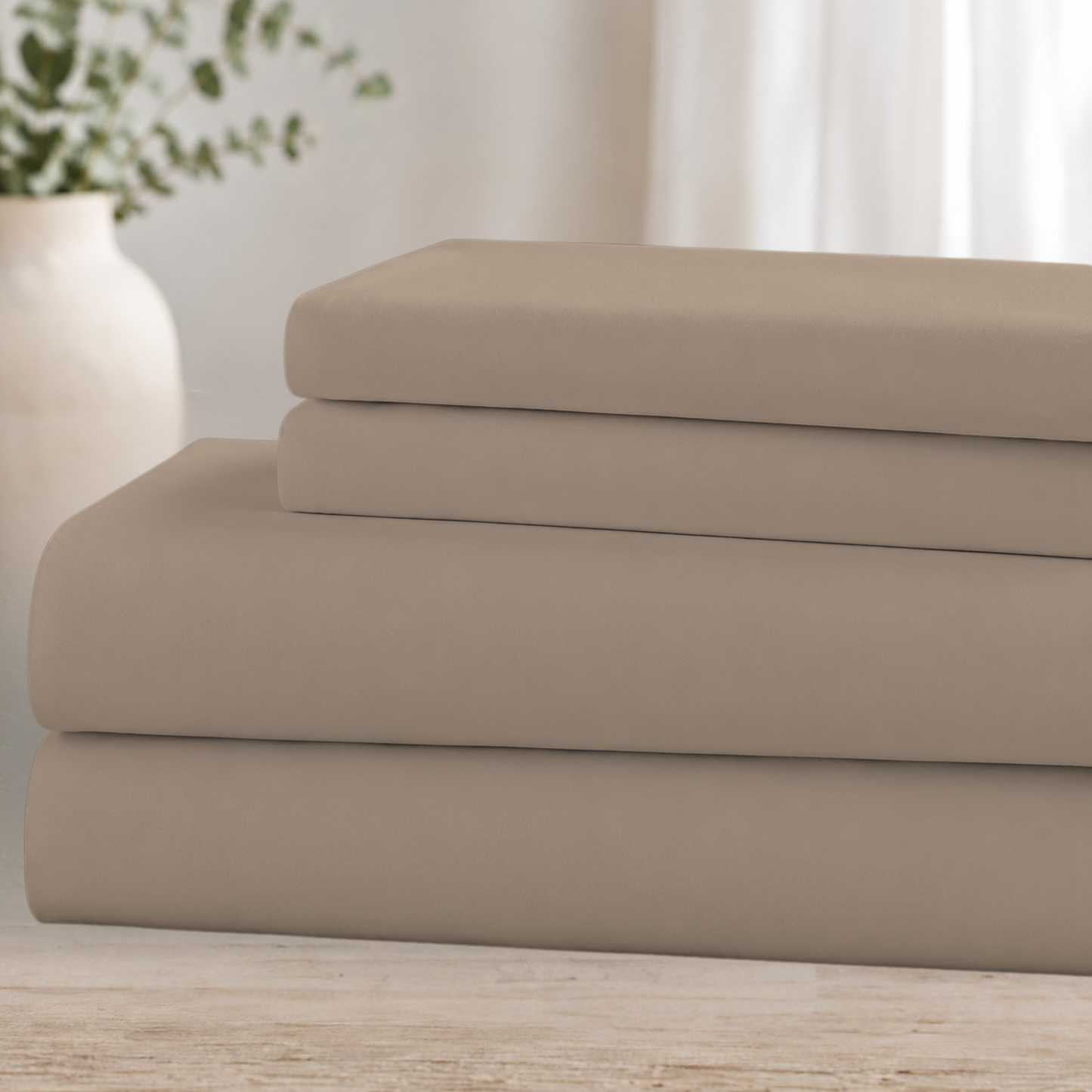 Hotel-Style Double-Brushed Microfiber Sheet Set – Ultra Soft 4-Piece Bedding