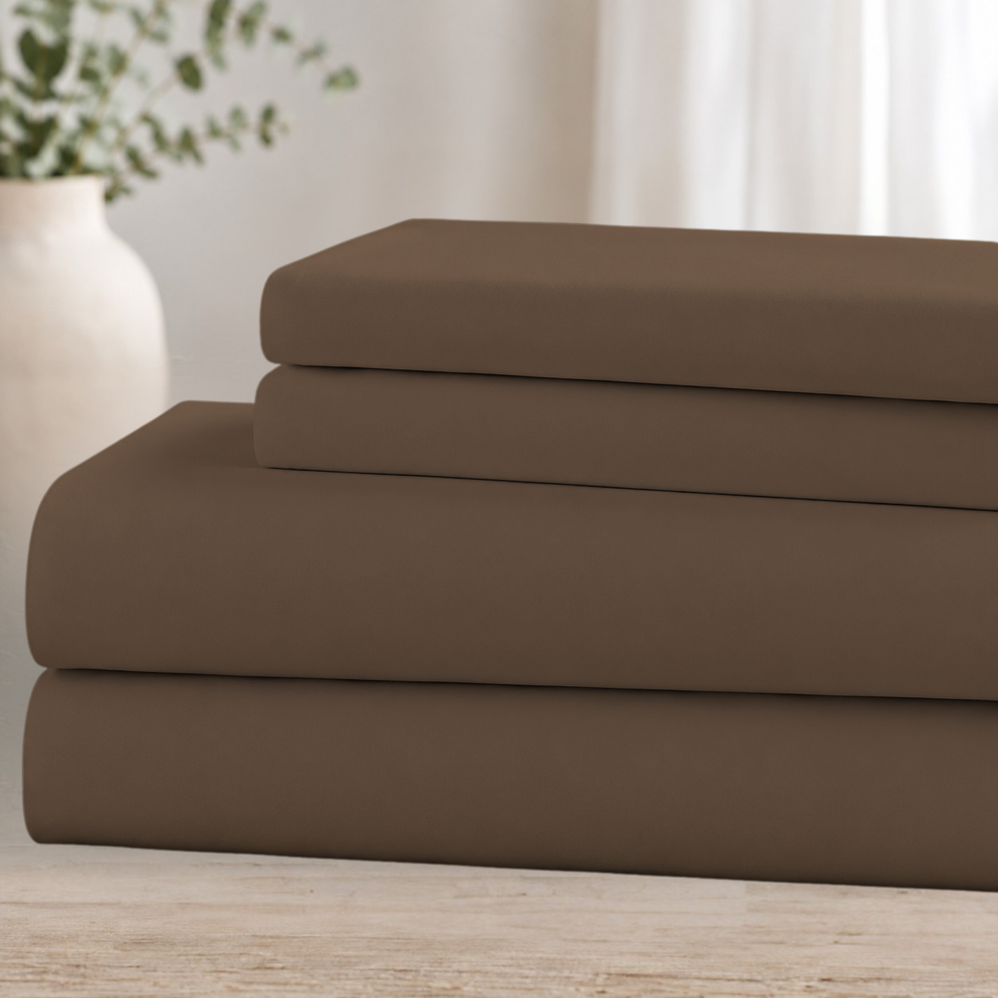 Hotel-Style Double-Brushed Microfiber Sheet Set – Ultra Soft 4-Piece Bedding