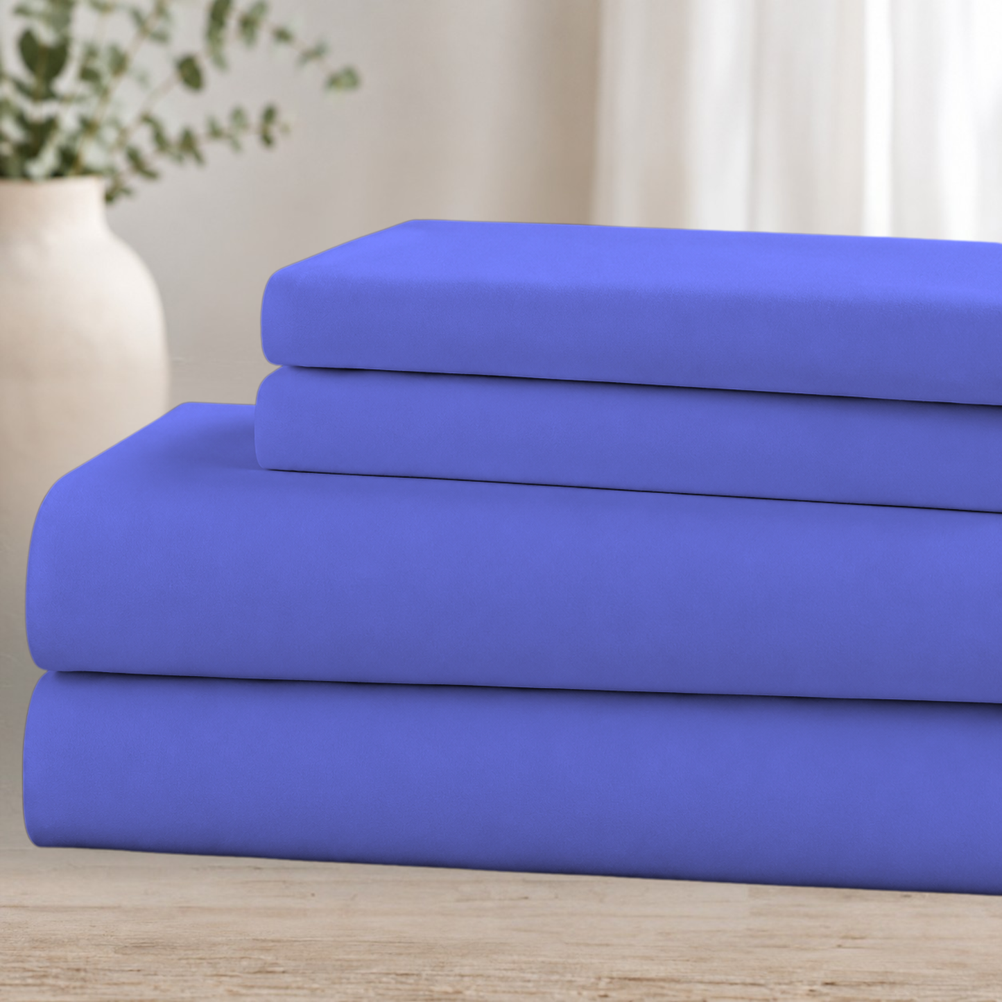 Hotel-Style Double-Brushed Microfiber Sheet Set – Ultra Soft 4-Piece Bedding