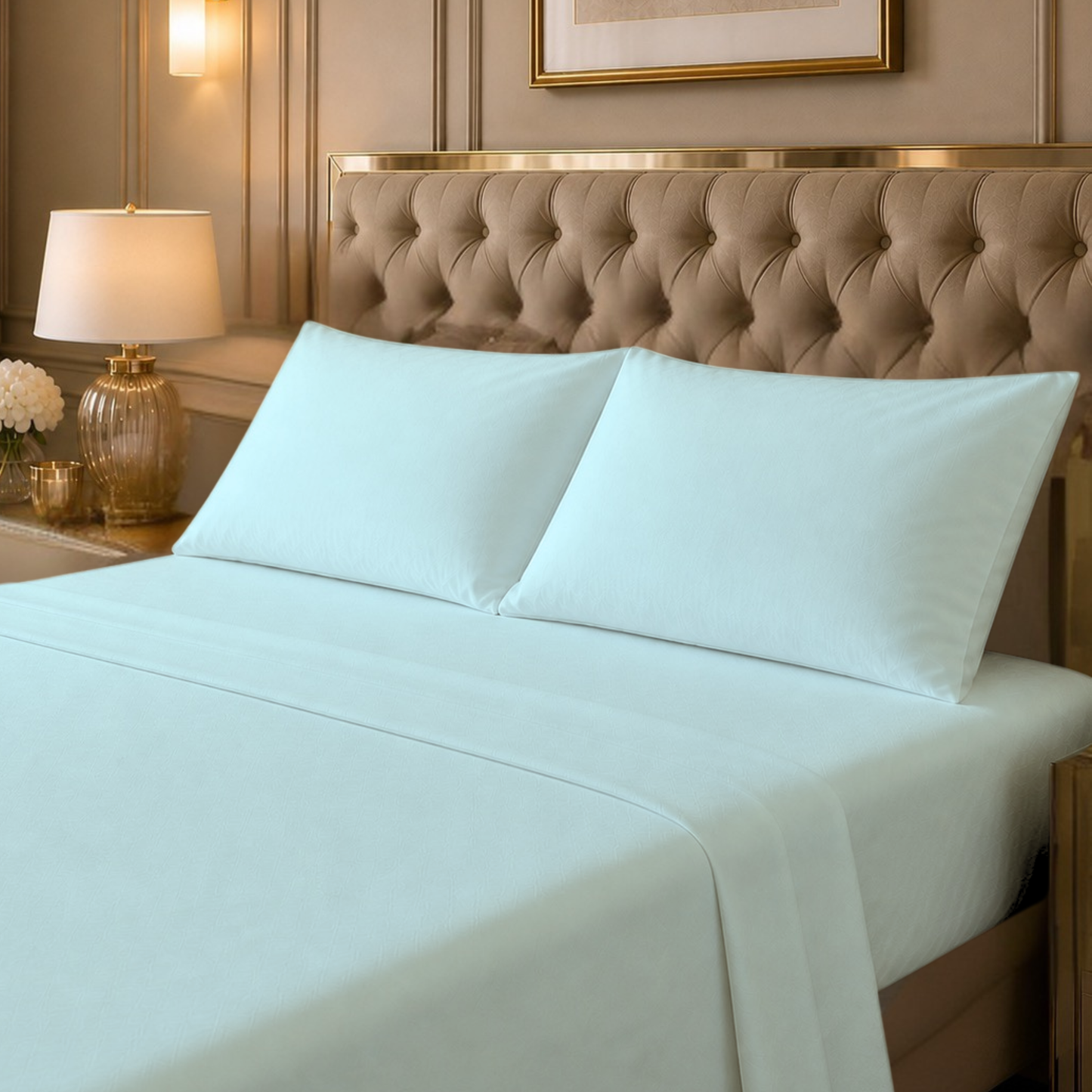 Cotton-Blend High Thread Count Deep Pocket 4-Piece Cooling Sheet Set