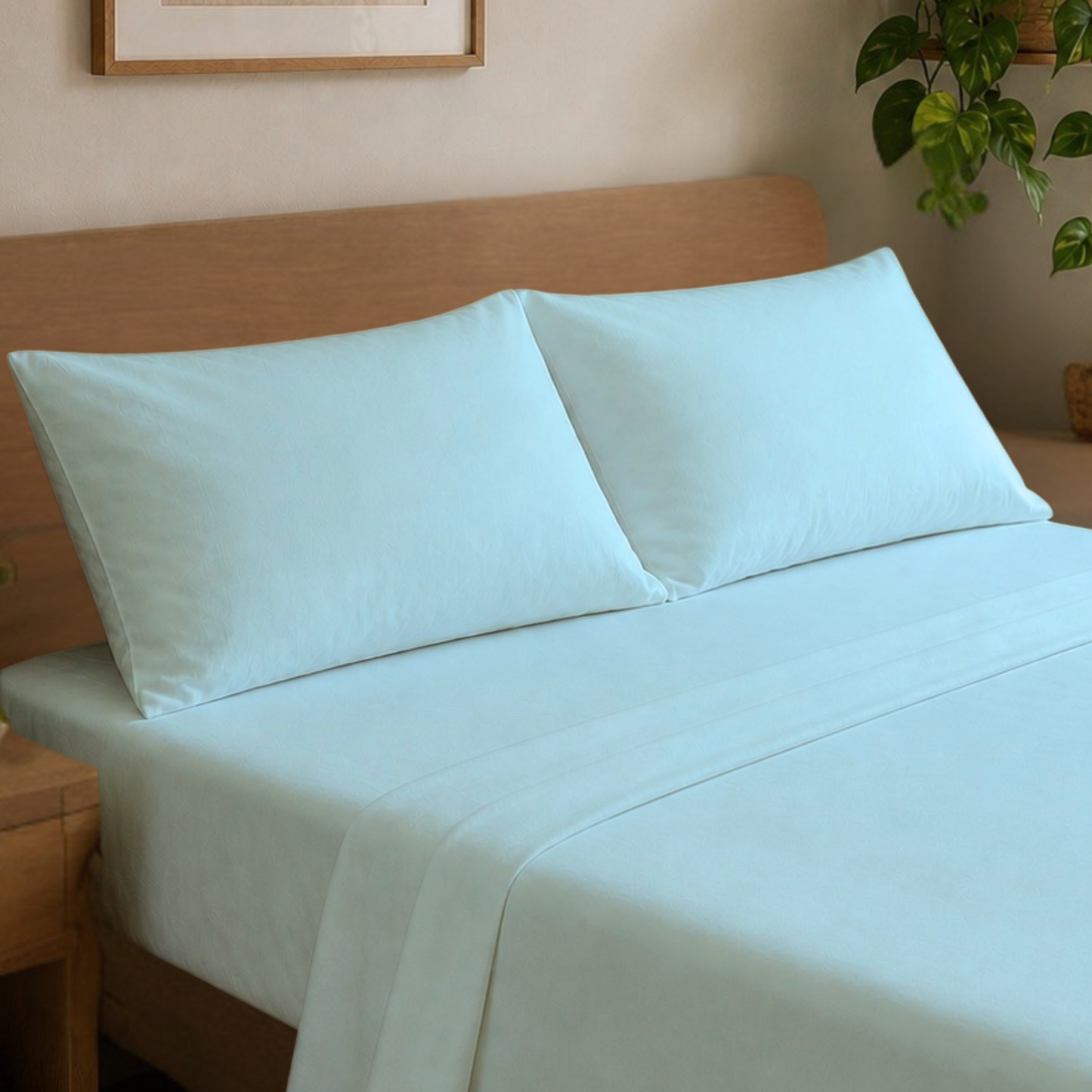 Bamboo-Blend 6-PIECE Deep Pocket Cooling Sheet Set with 4 Pillowcases