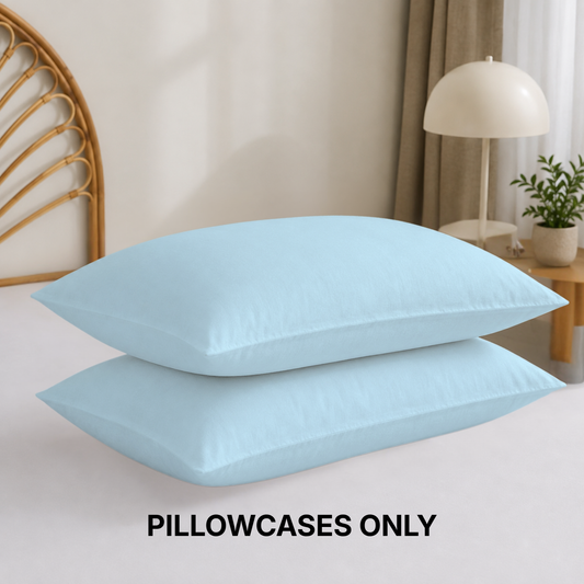 Cotton Blend Pillowcases Set of 2, Soft Bedding Pillow Covers