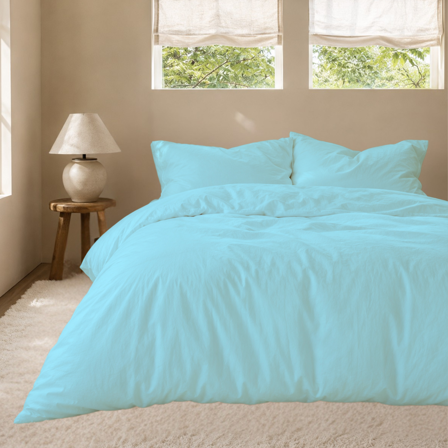 Ultra-Soft Solid Bamboo Blend Duvet Cover Set – Hotel-Quality Softness & Comfort