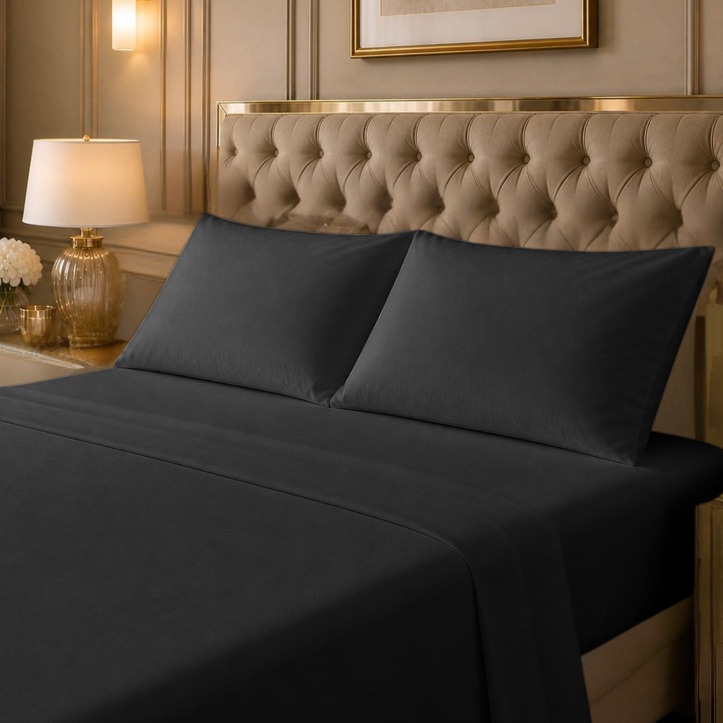 Cotton-Blend High Thread Count Deep Pocket 4-Piece Cooling Sheet Set