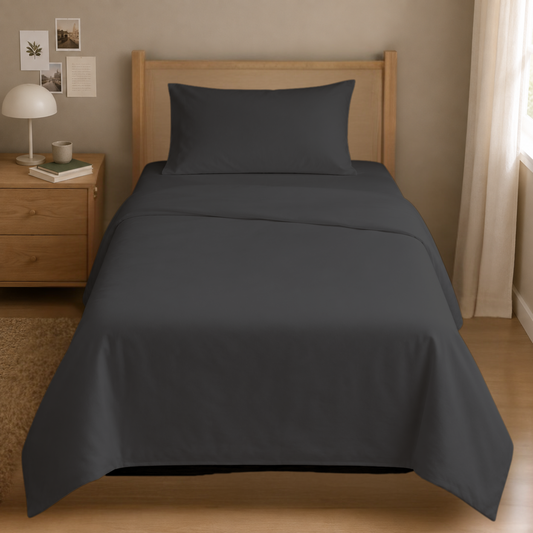 TWIN BED - Cotton-Blend Cooling Comfort 4-Piece Deep Pocket Sheet Set