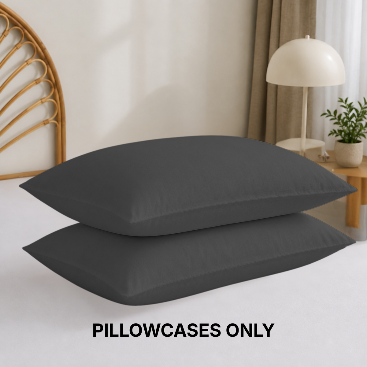 Cotton Blend Pillowcases Set of 2, Soft Bedding Pillow Covers