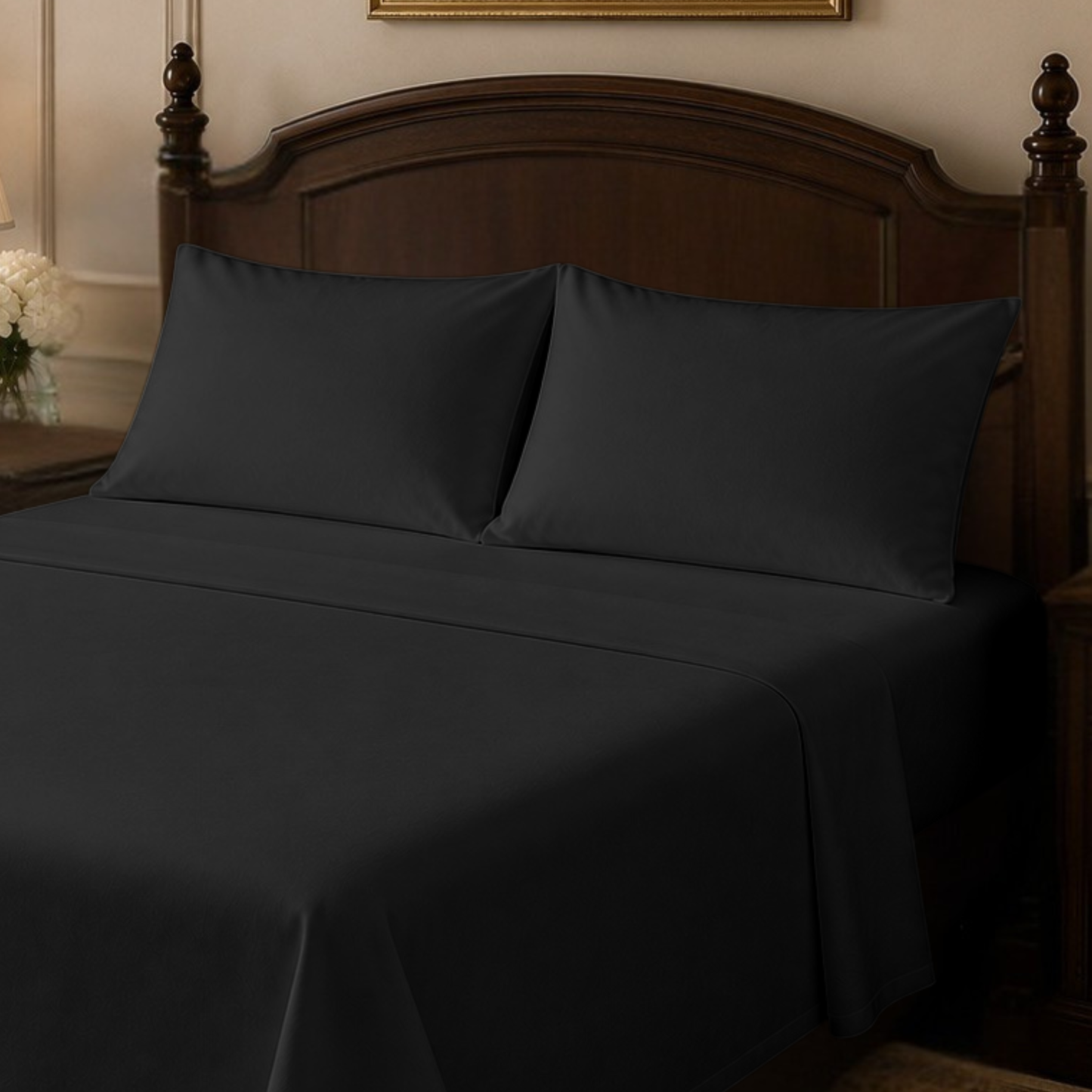 Cotton-Blend High Thread Count 6-PIECE Deep Pocket Cooling Sheet Set with 4 Pillowcases