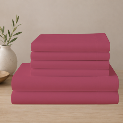 Everyday Comfort Cotton-Blend Bed Sheet Set – 6 Pieces