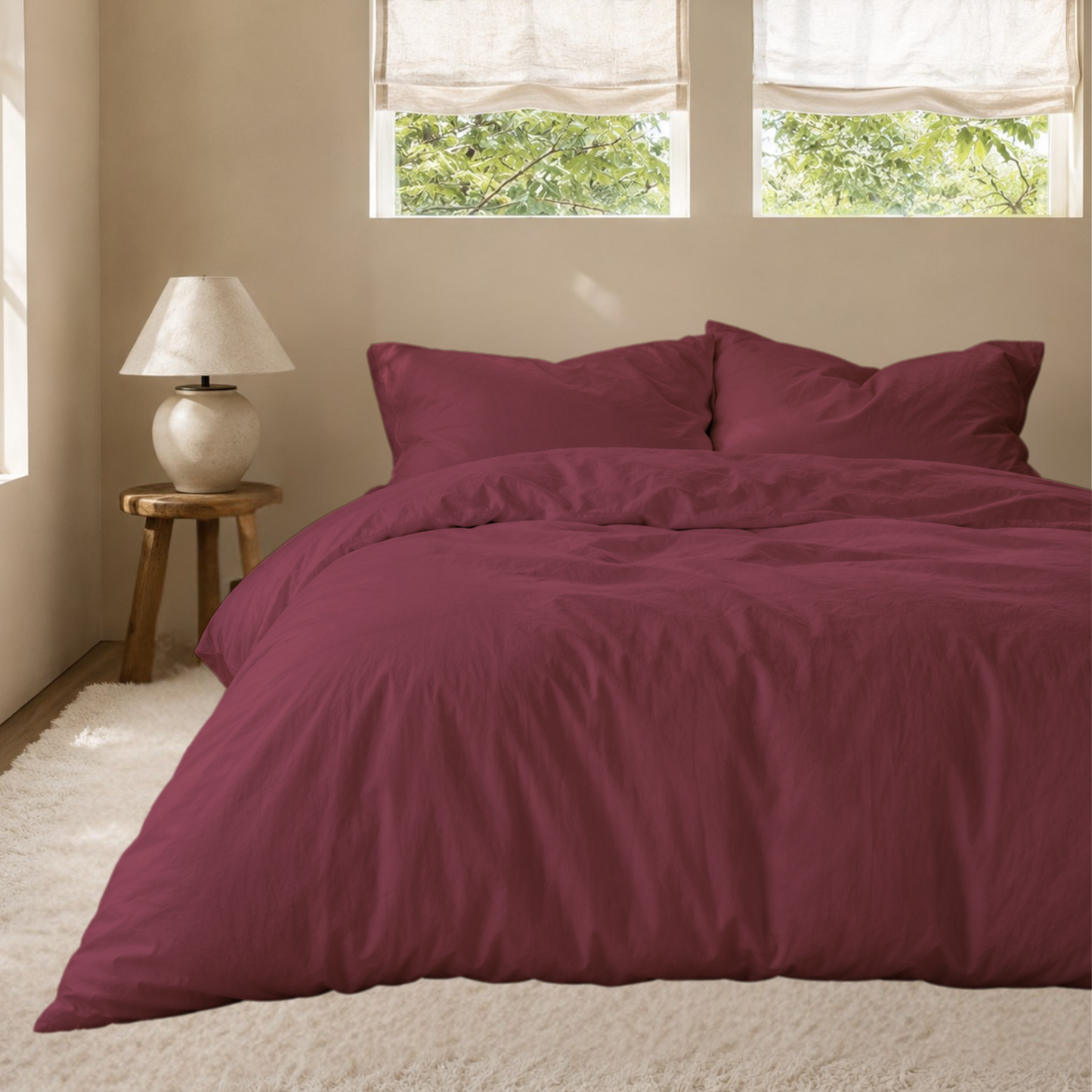 Ultra-Soft Solid Bamboo Blend Duvet Cover Set – Hotel-Quality Softness & Comfort