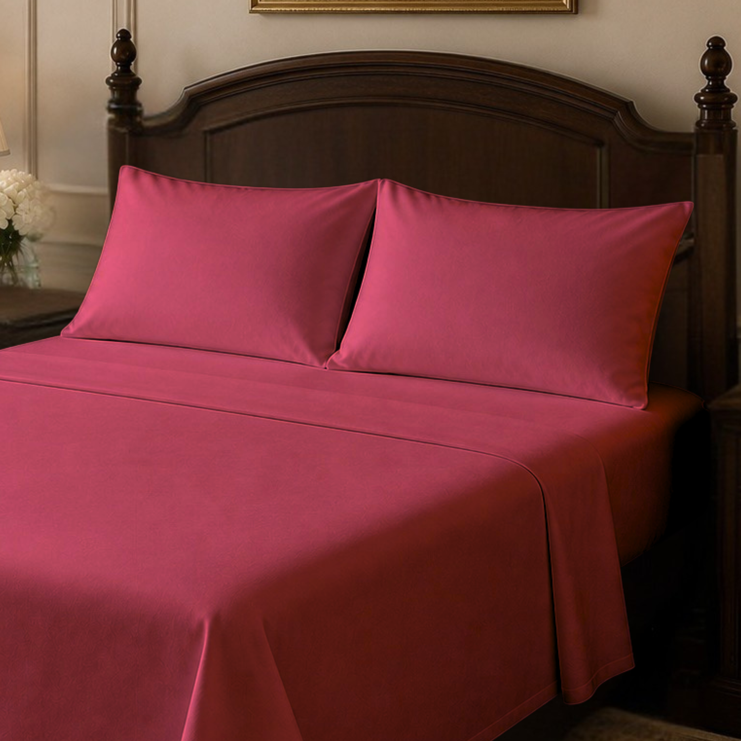 Cotton-Blend High Thread Count 6-PIECE Deep Pocket Cooling Sheet Set with 4 Pillowcases