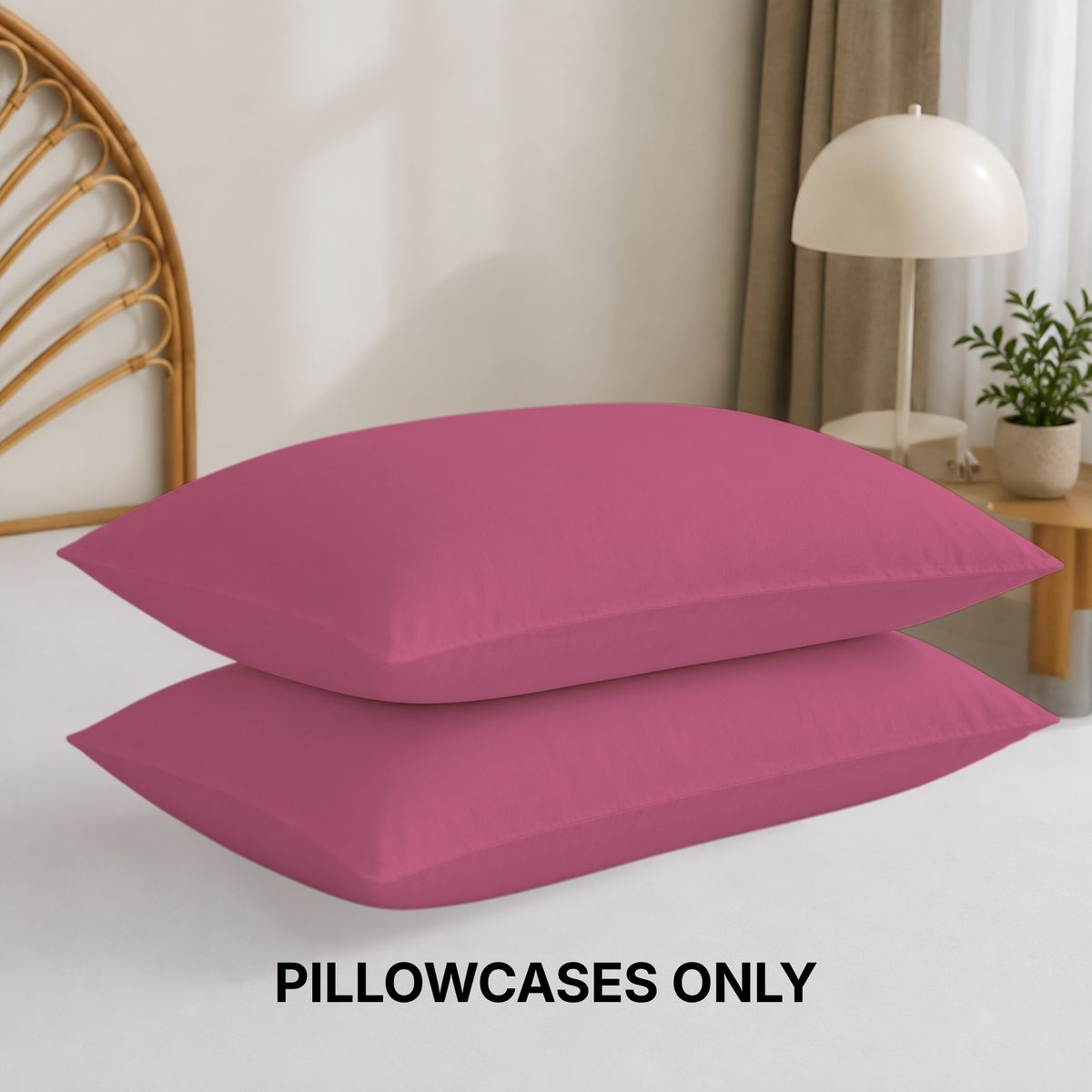 Cotton Blend Pillowcases Set of 2, Soft Bedding Pillow Covers