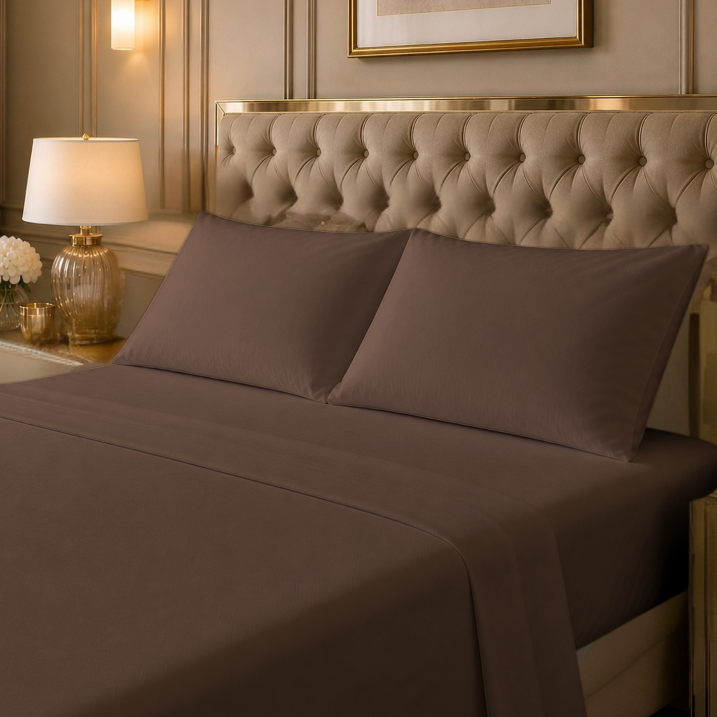 Cotton-Blend High Thread Count Deep Pocket 4-Piece Cooling Sheet Set