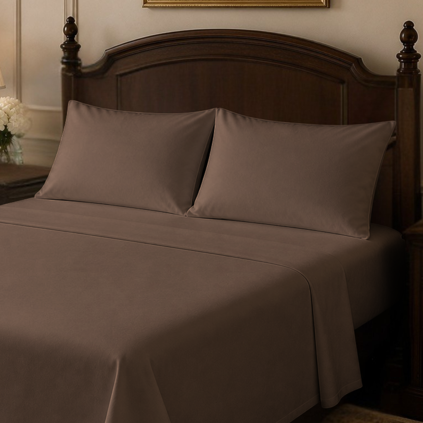 Cotton-Blend High Thread Count 6-PIECE Deep Pocket Cooling Sheet Set with 4 Pillowcases
