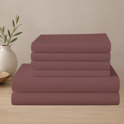Everyday Comfort Cotton-Blend Bed Sheet Set – 6 Pieces