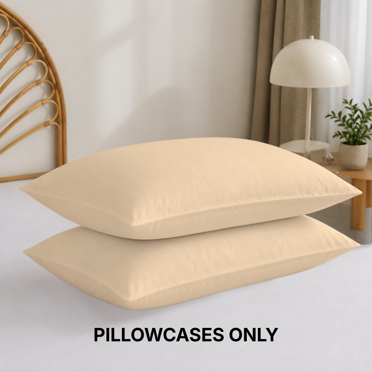 Cotton Blend Pillowcases Set of 2, Soft Bedding Pillow Covers