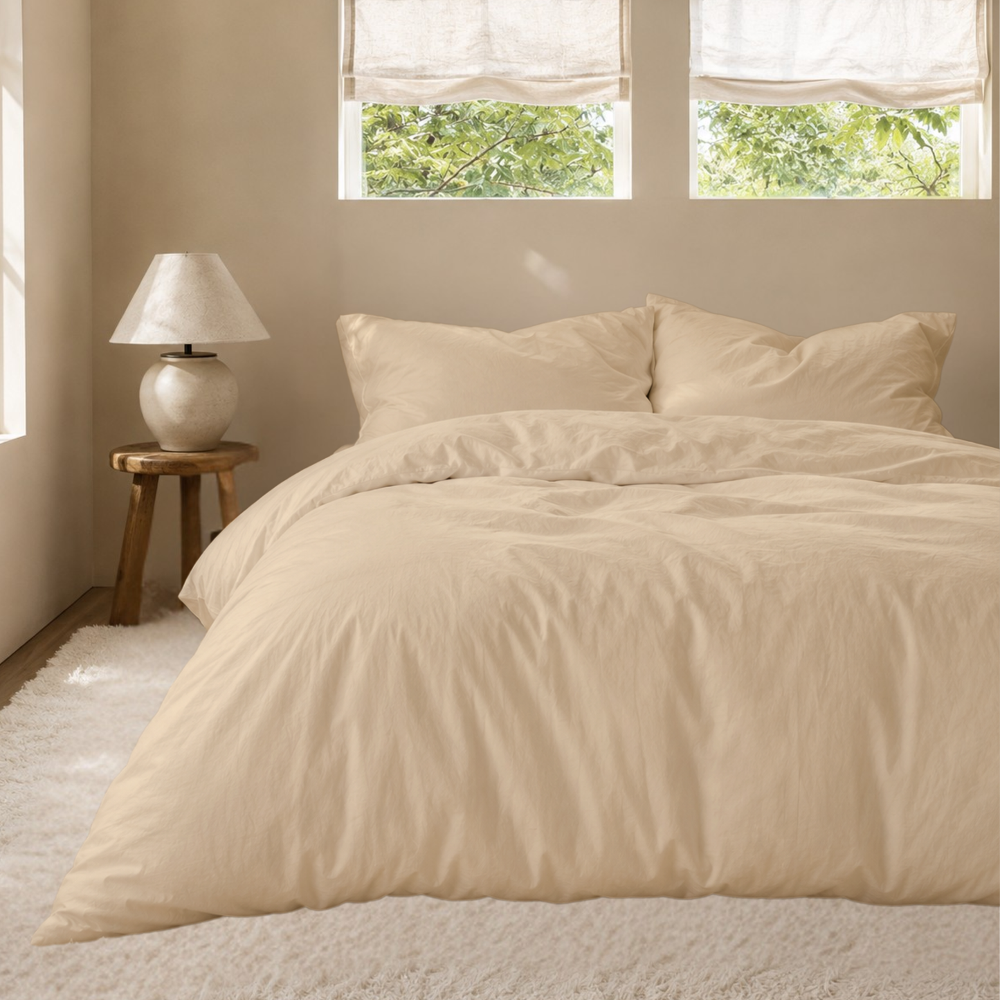 Ultra-Soft Solid Bamboo Blend Duvet Cover Set – Hotel-Quality Softness & Comfort