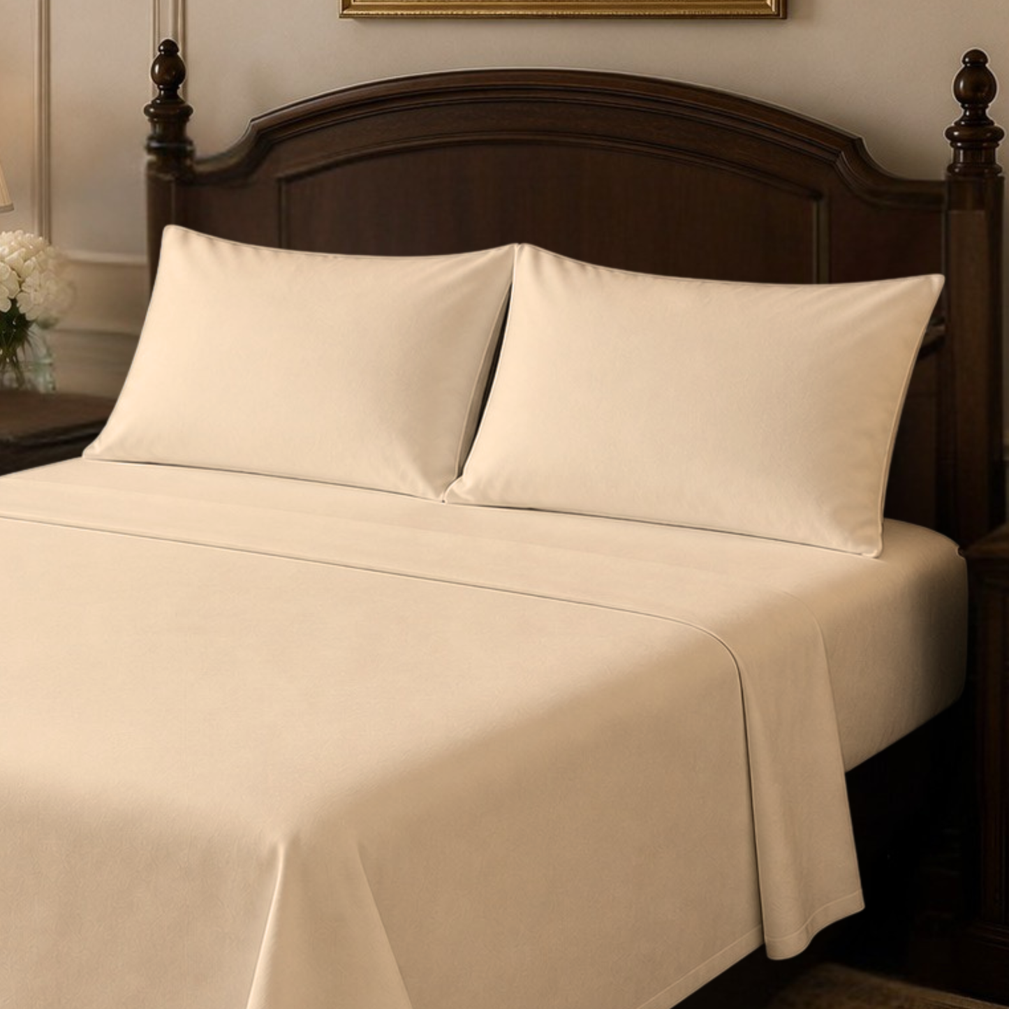Cotton-Blend High Thread Count 6-PIECE Deep Pocket Cooling Sheet Set with 4 Pillowcases