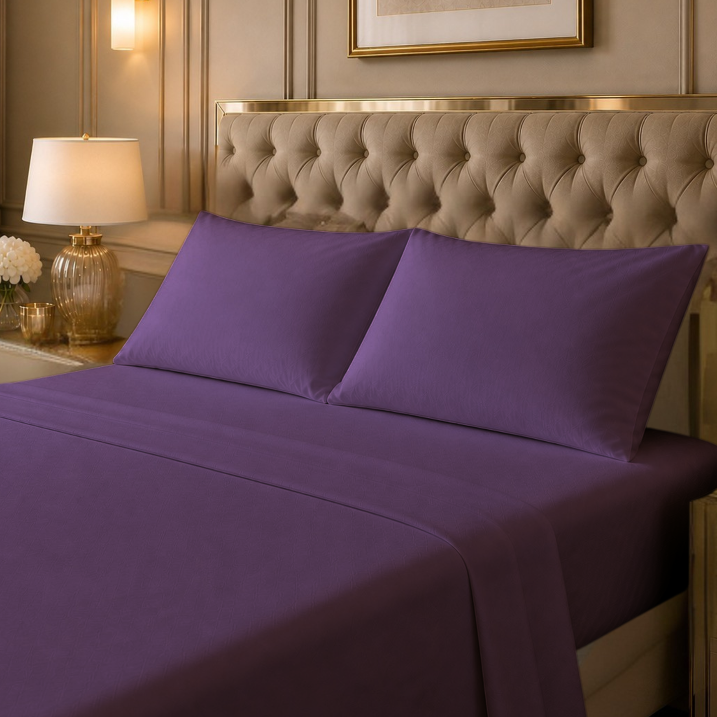 Cotton-Blend High Thread Count Deep Pocket 4-Piece Cooling Sheet Set