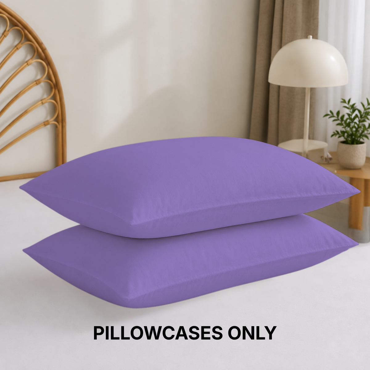 Cotton Blend Pillowcases Set of 2, Soft Bedding Pillow Covers