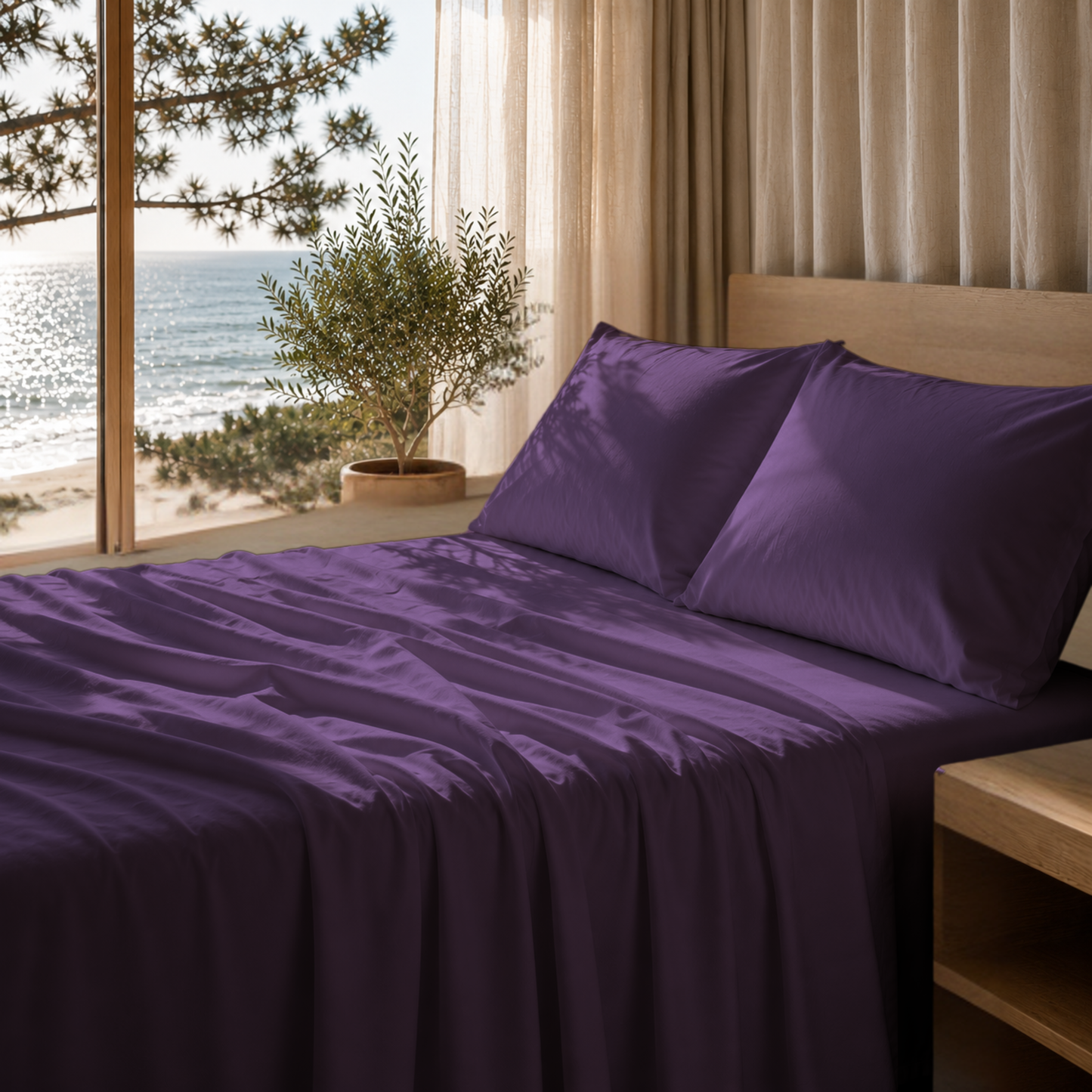 Ultra Soft 1800 Series Double-Brushed Microfiber 4-Piece Bed Sheet Set, Luxury Home Collection