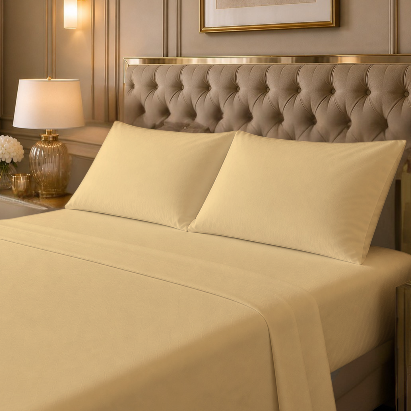 Cotton-Blend High Thread Count Deep Pocket 4-Piece Cooling Sheet Set