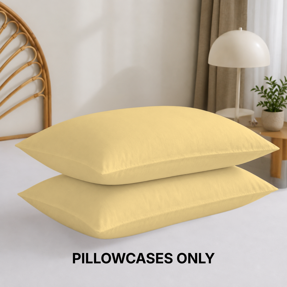 Cotton Blend Pillowcases Set of 2, Soft Bedding Pillow Covers