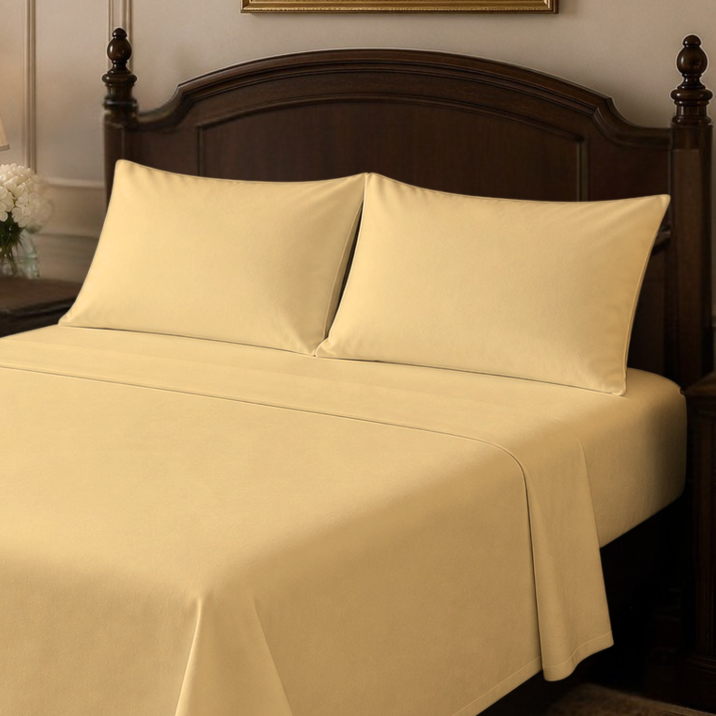 Cotton-Blend High Thread Count 6-PIECE Deep Pocket Cooling Sheet Set with 4 Pillowcases
