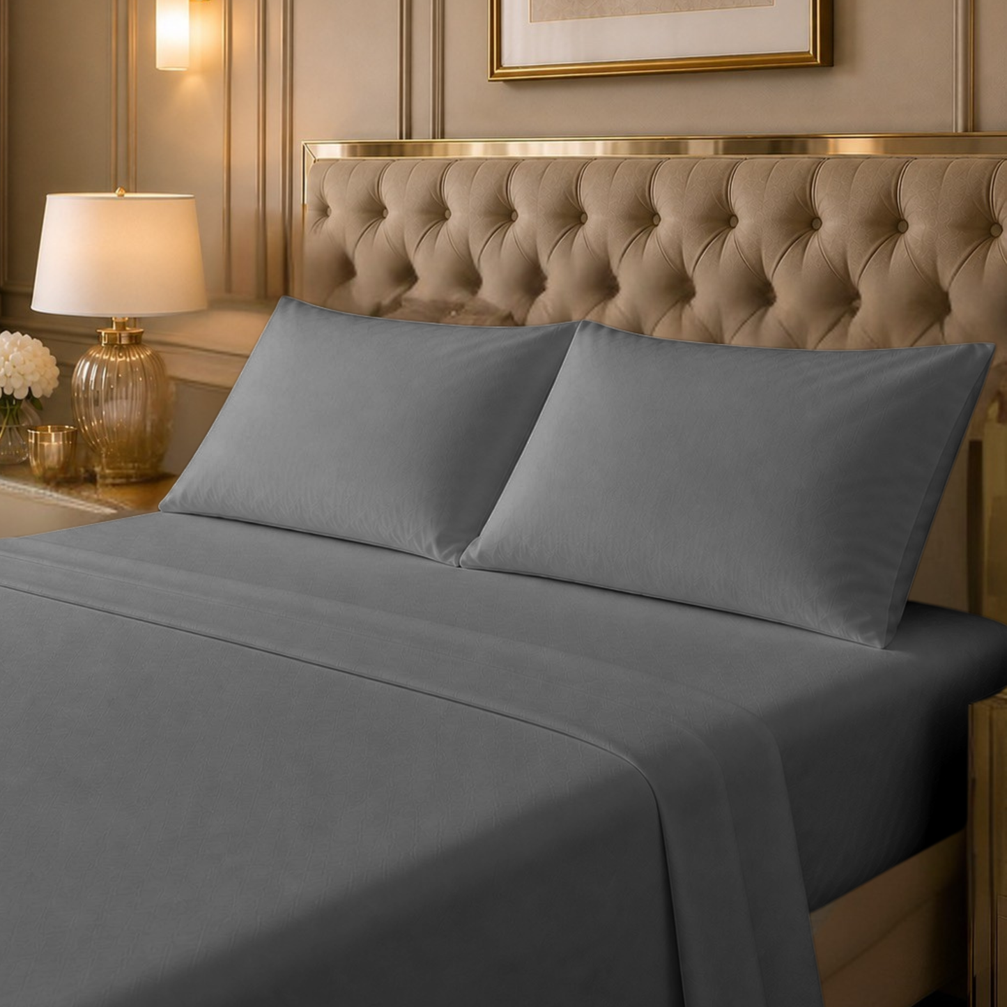 Cotton-Blend High Thread Count Deep Pocket 4-Piece Cooling Sheet Set