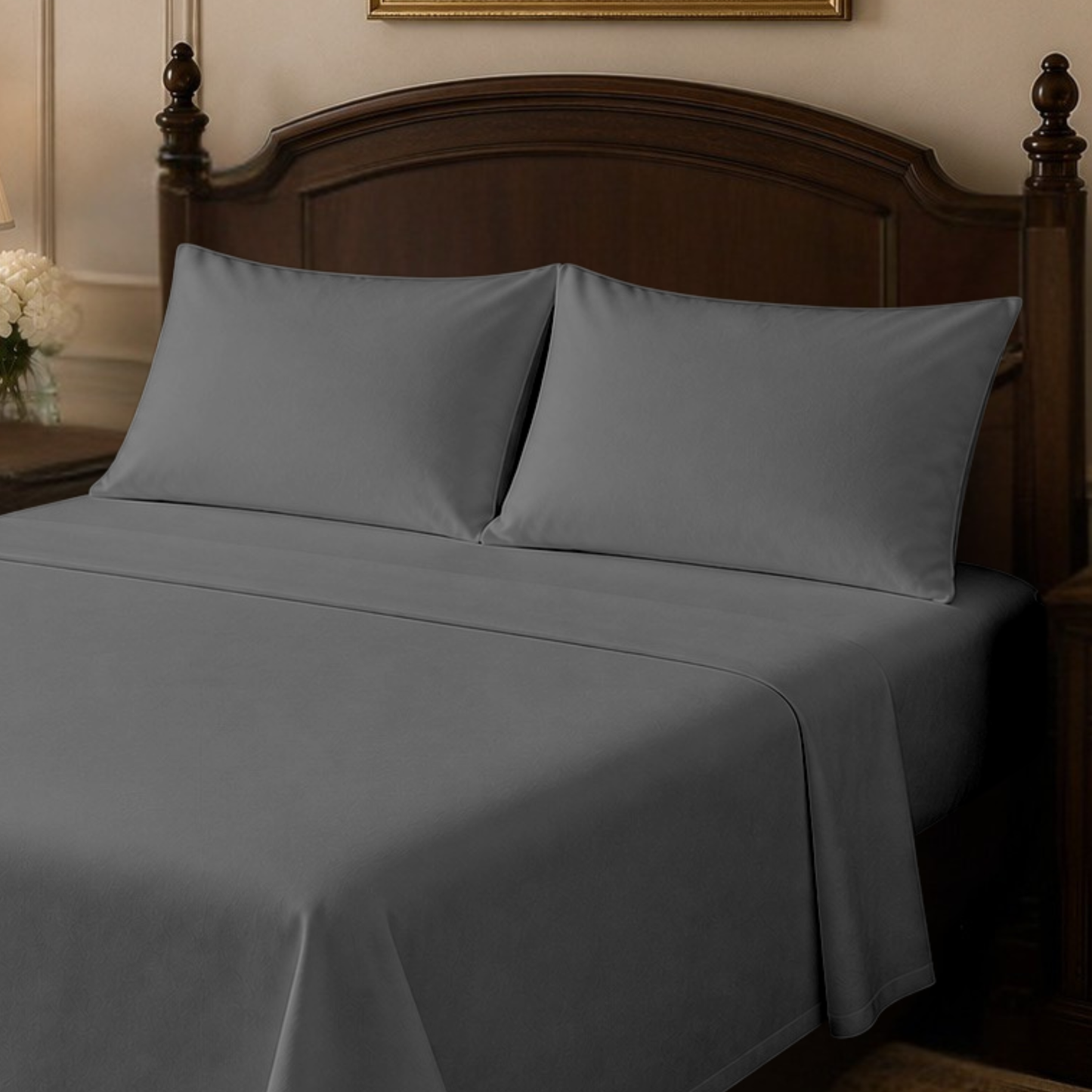 Cotton-Blend High Thread Count 6-PIECE Deep Pocket Cooling Sheet Set with 4 Pillowcases