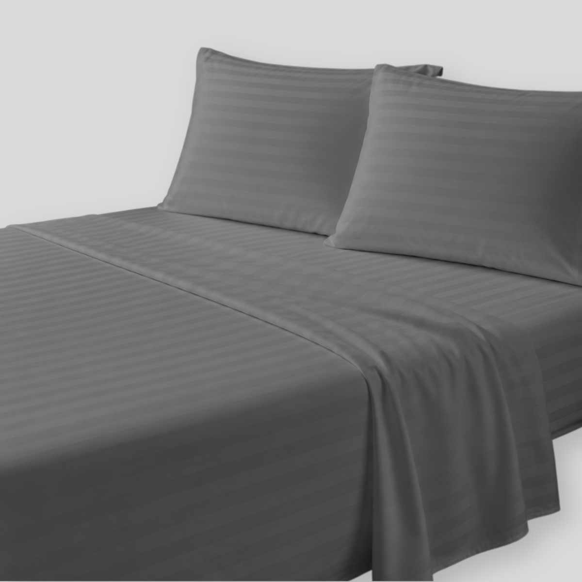Essential Microfiber Woven Stripe Sheet Set – 4 Piece, 18-Inch Deep Pocket Bedding