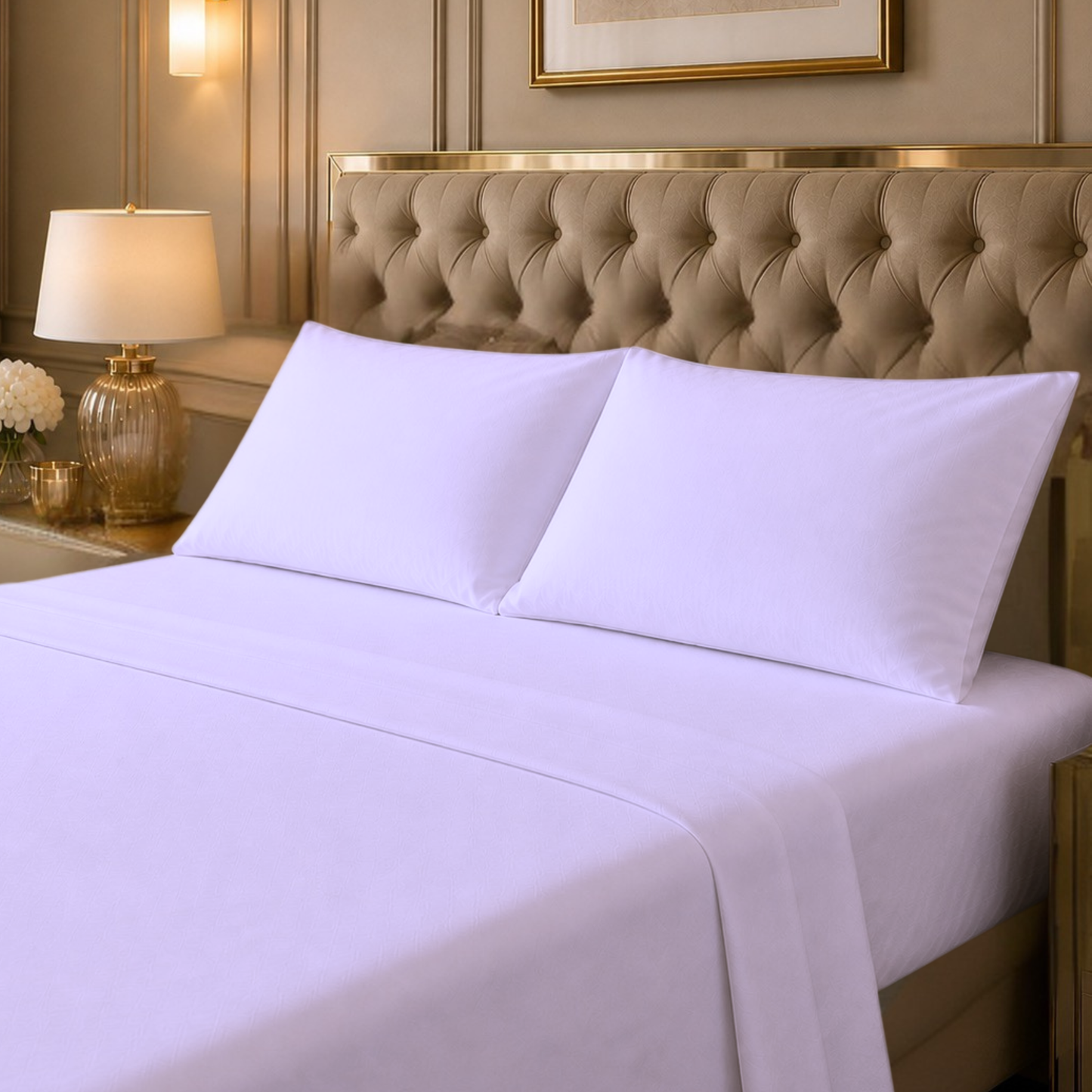 Cotton-Blend High Thread Count Deep Pocket 4-Piece Cooling Sheet Set