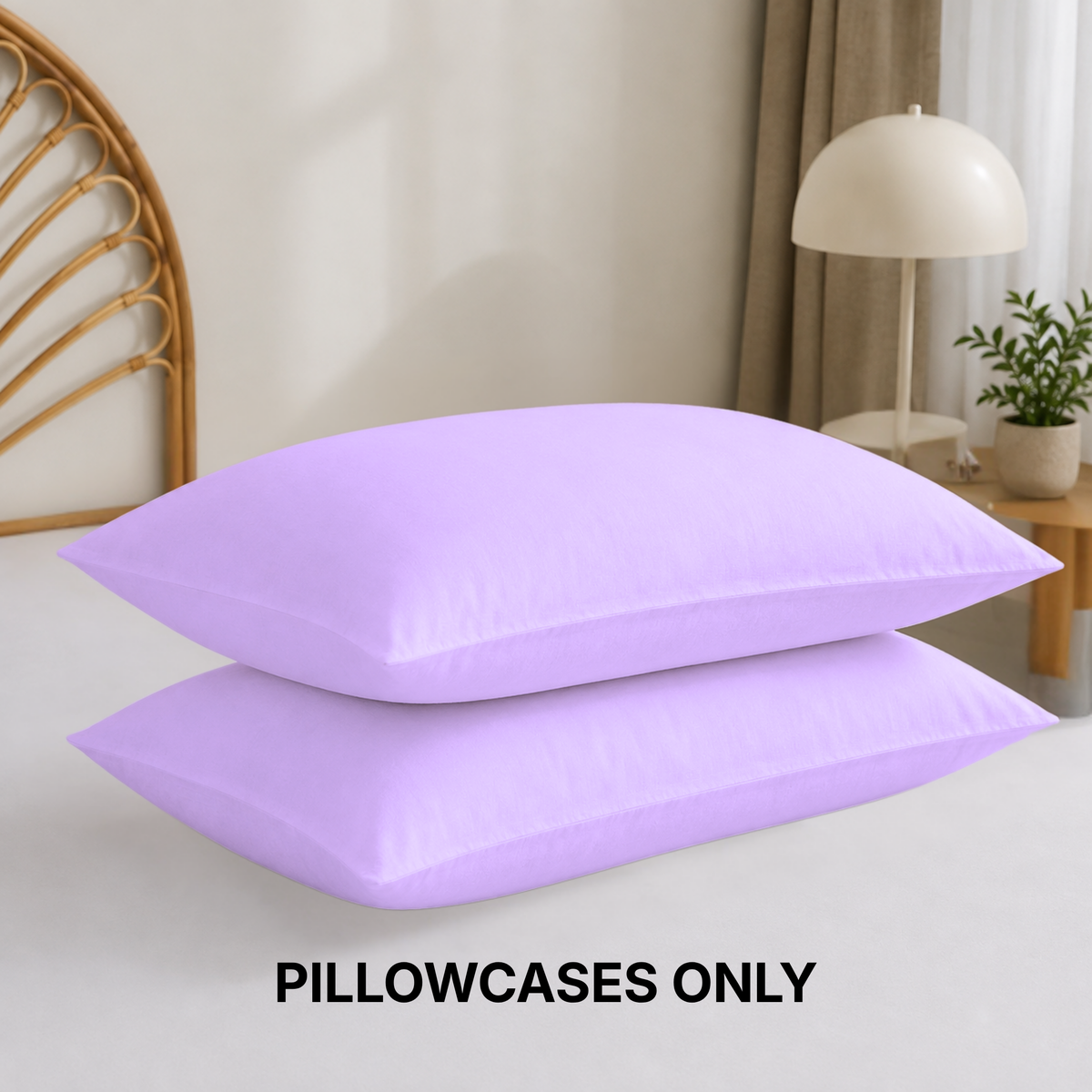 Cotton Blend Pillowcases Set of 2, Soft Bedding Pillow Covers
