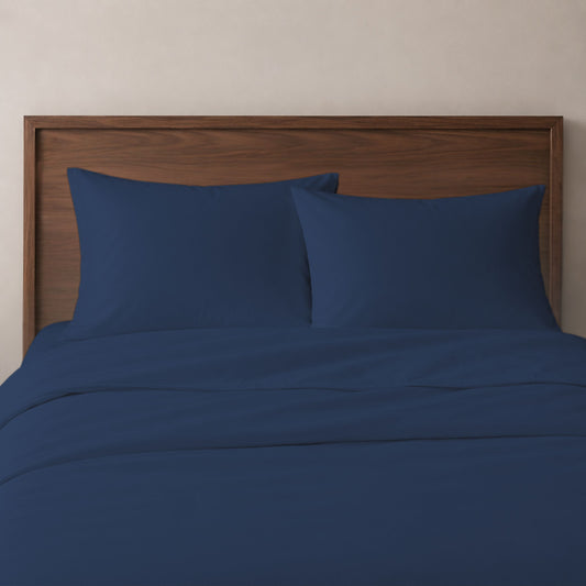 Luxury Cotton Blend Duvet Cover Set - Ultra Soft Brushed, Breathable Bedding with Pillow Shams, Durable All Season Comfort