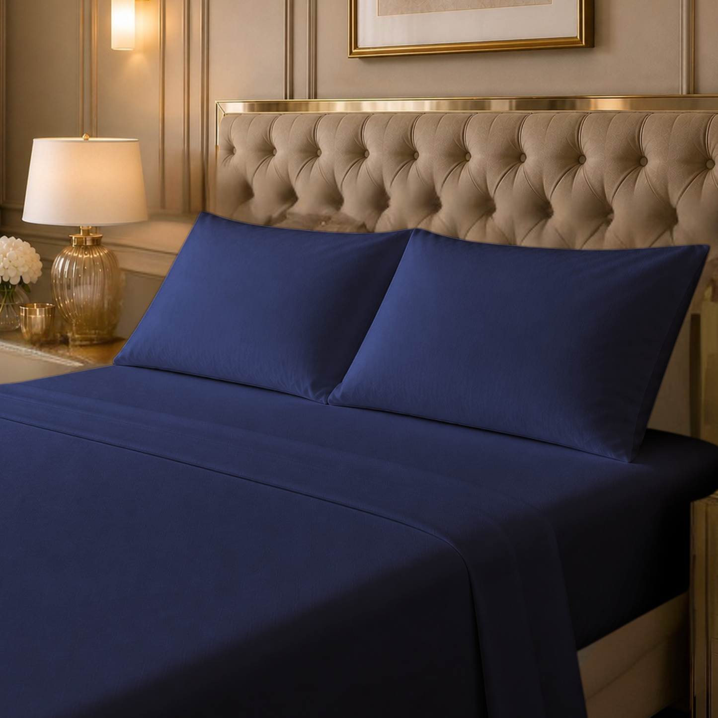 Cotton-Blend High Thread Count Deep Pocket 4-Piece Cooling Sheet Set