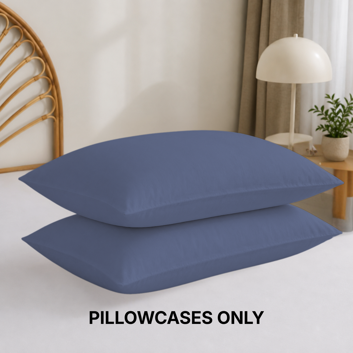 Cotton Blend Pillowcases Set of 2, Soft Bedding Pillow Covers