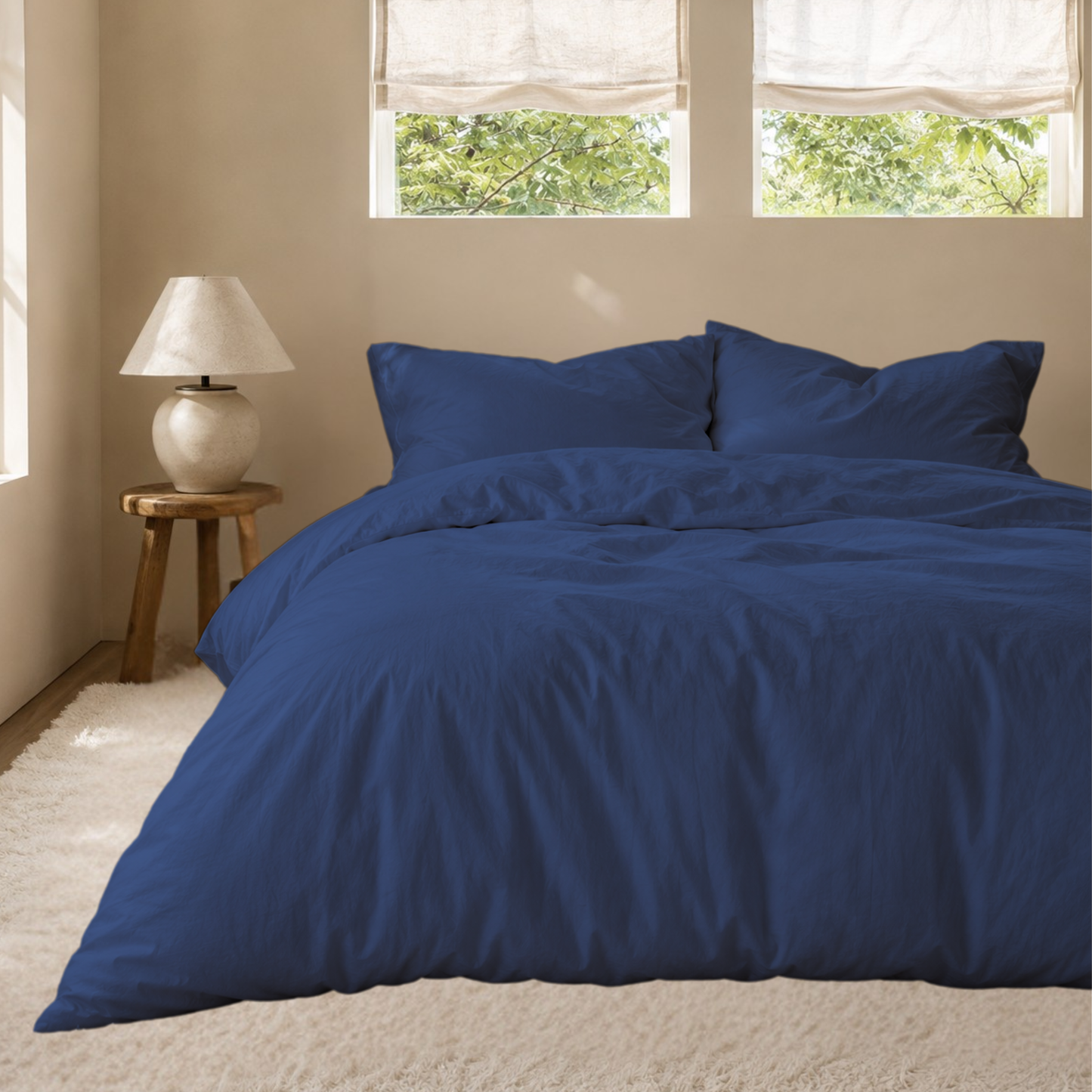 Ultra-Soft Solid Bamboo Blend Duvet Cover Set – Hotel-Quality Softness & Comfort