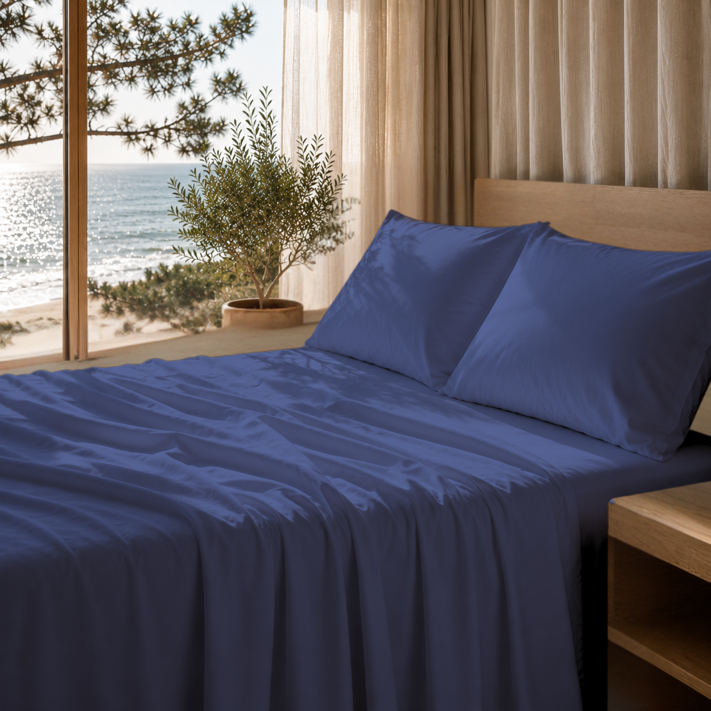 Ultra Soft 1800 Series Double-Brushed Microfiber 4-Piece Bed Sheet Set, Luxury Home Collection