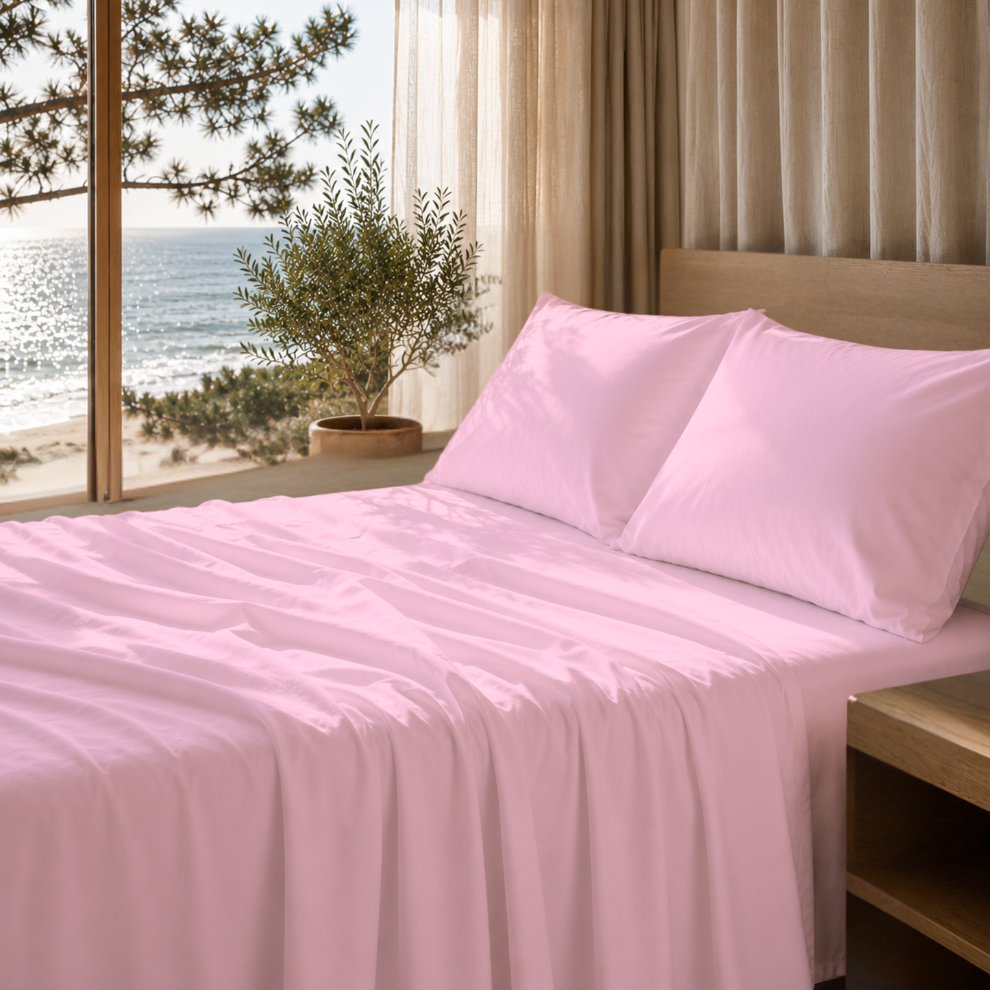 Ultra Soft 1800 Series Double-Brushed Microfiber 4-Piece Bed Sheet Set, Luxury Home Collection
