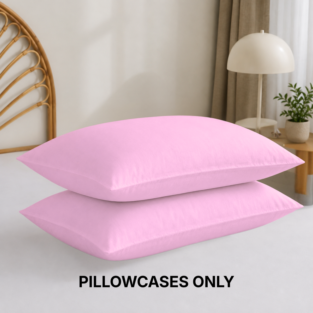 Cotton Blend Pillowcases Set of 2, Soft Bedding Pillow Covers