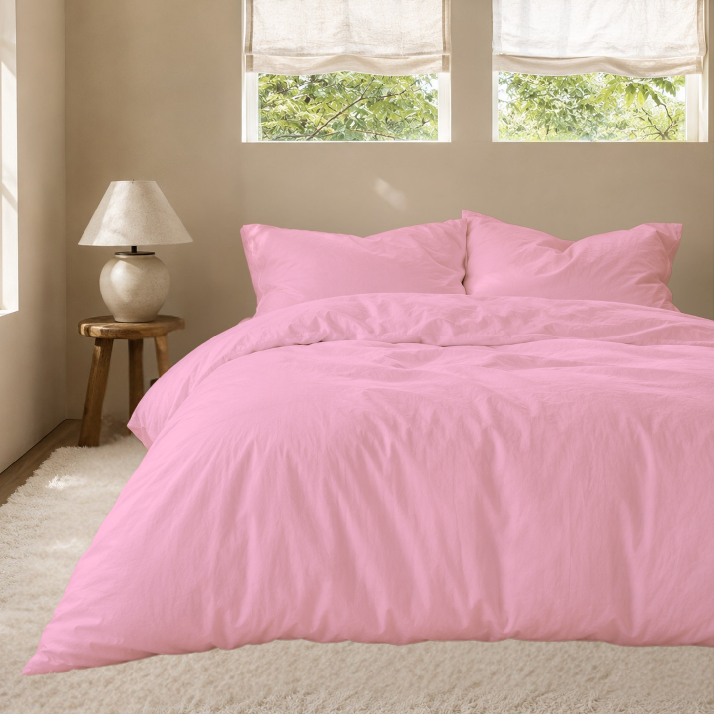 Ultra-Soft Solid Bamboo Blend Duvet Cover Set – Hotel-Quality Softness & Comfort