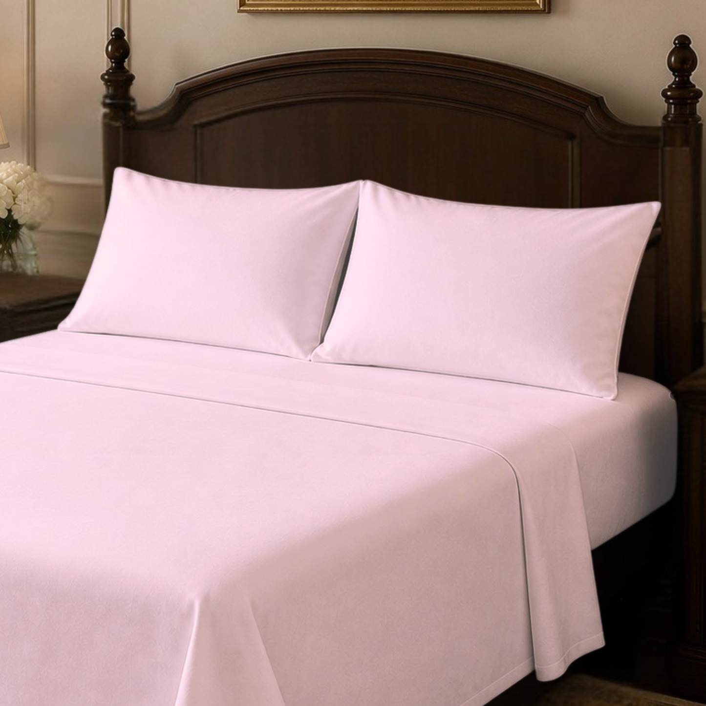 Cotton-Blend High Thread Count 6-PIECE Deep Pocket Cooling Sheet Set with 4 Pillowcases