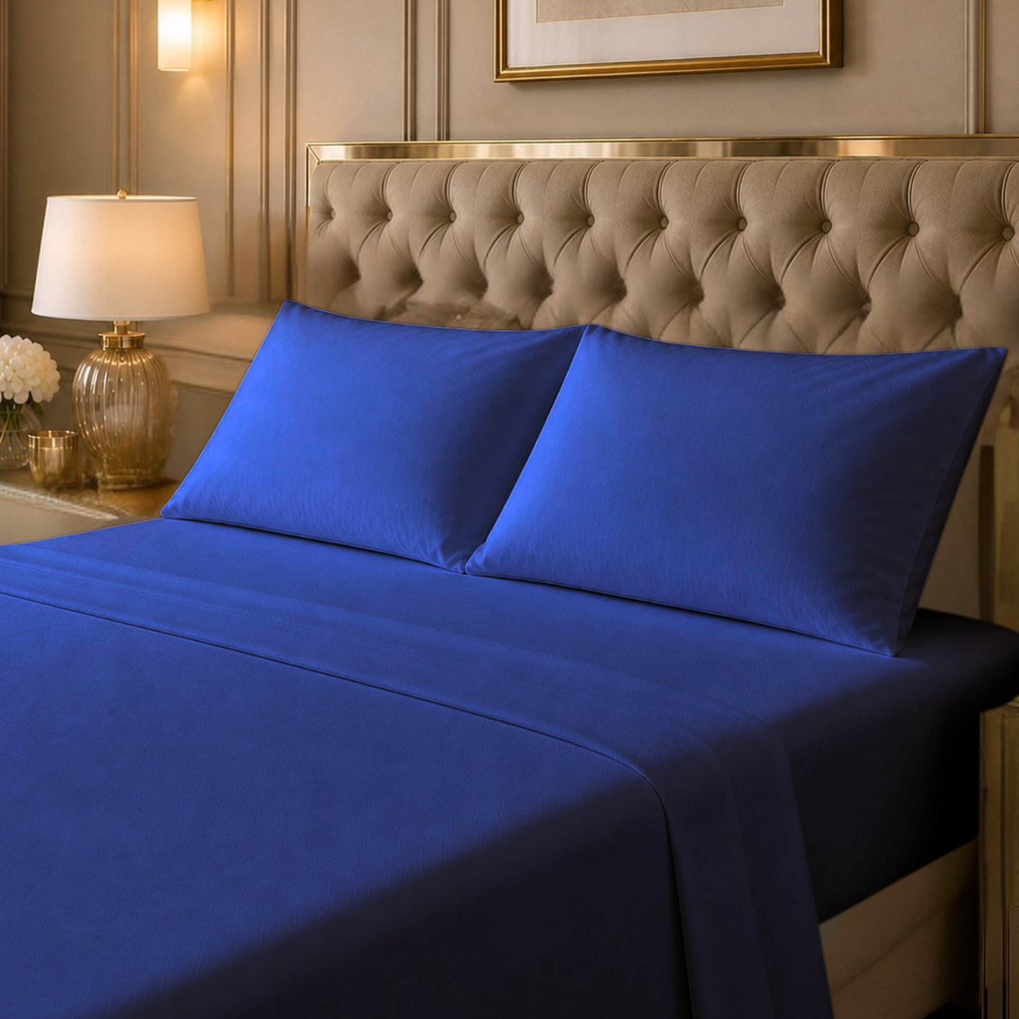 Cotton-Blend High Thread Count Deep Pocket 4-Piece Cooling Sheet Set
