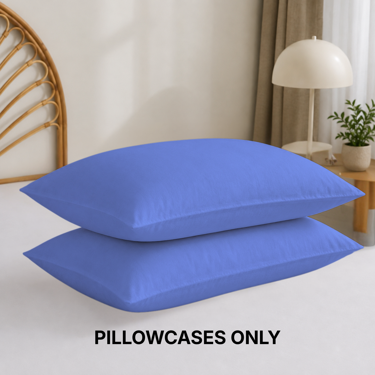 Cotton Blend Pillowcases Set of 2, Soft Bedding Pillow Covers