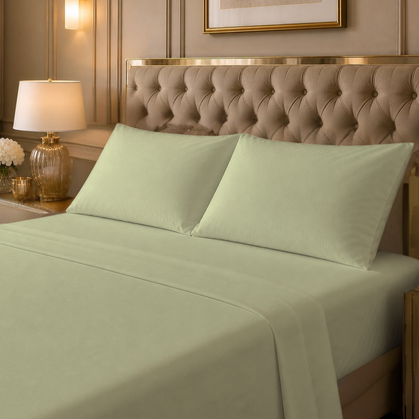 Cotton-Blend High Thread Count Deep Pocket 4-Piece Cooling Sheet Set